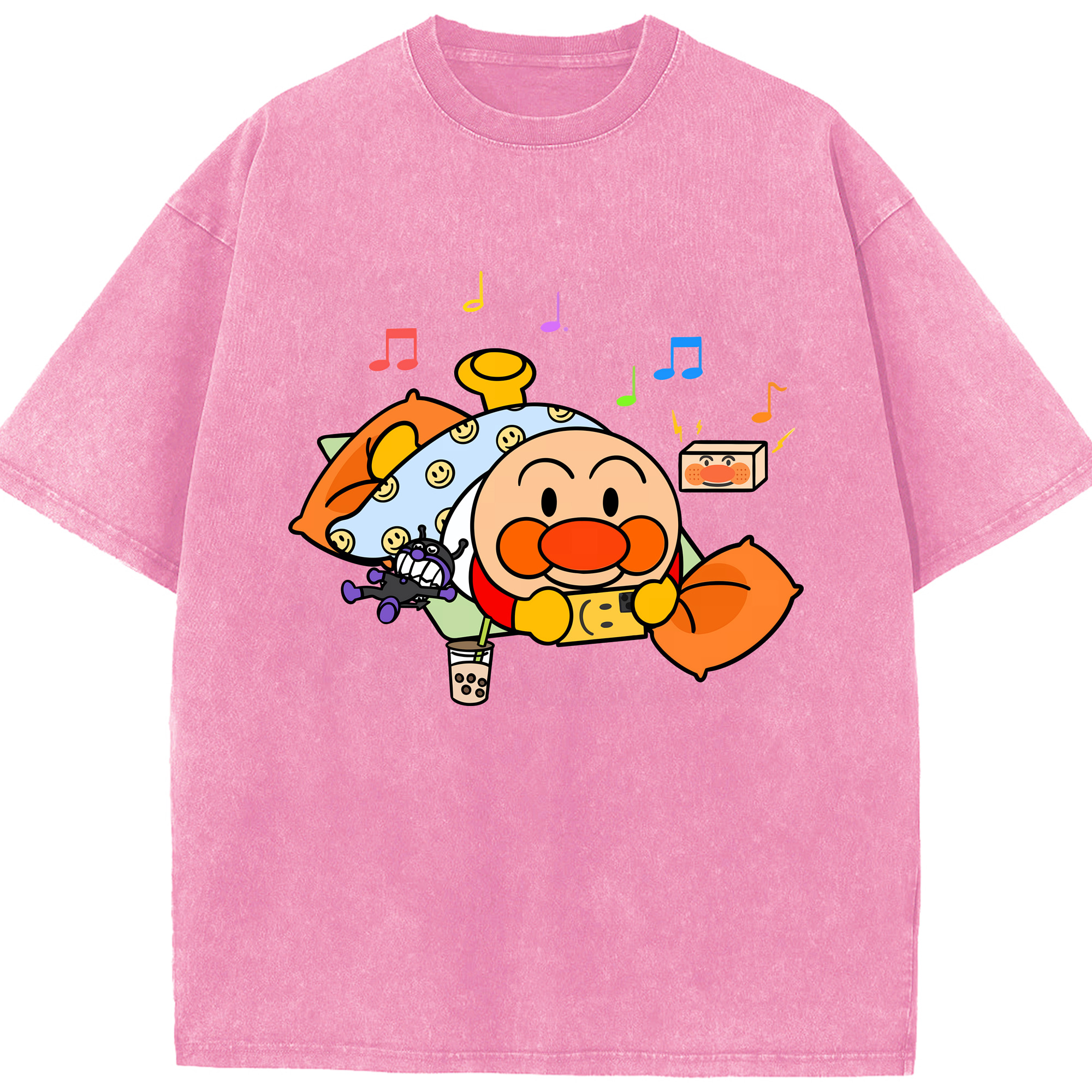 （画像用） アンパンマン Anpanman 綿100% ヴィンテージ風 半袖Tシャツ（フロントプリント）
